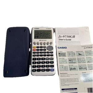 Casio fx-9750GII Graphing Calculator w/ Slide-On Cover & Manual - Tested Working